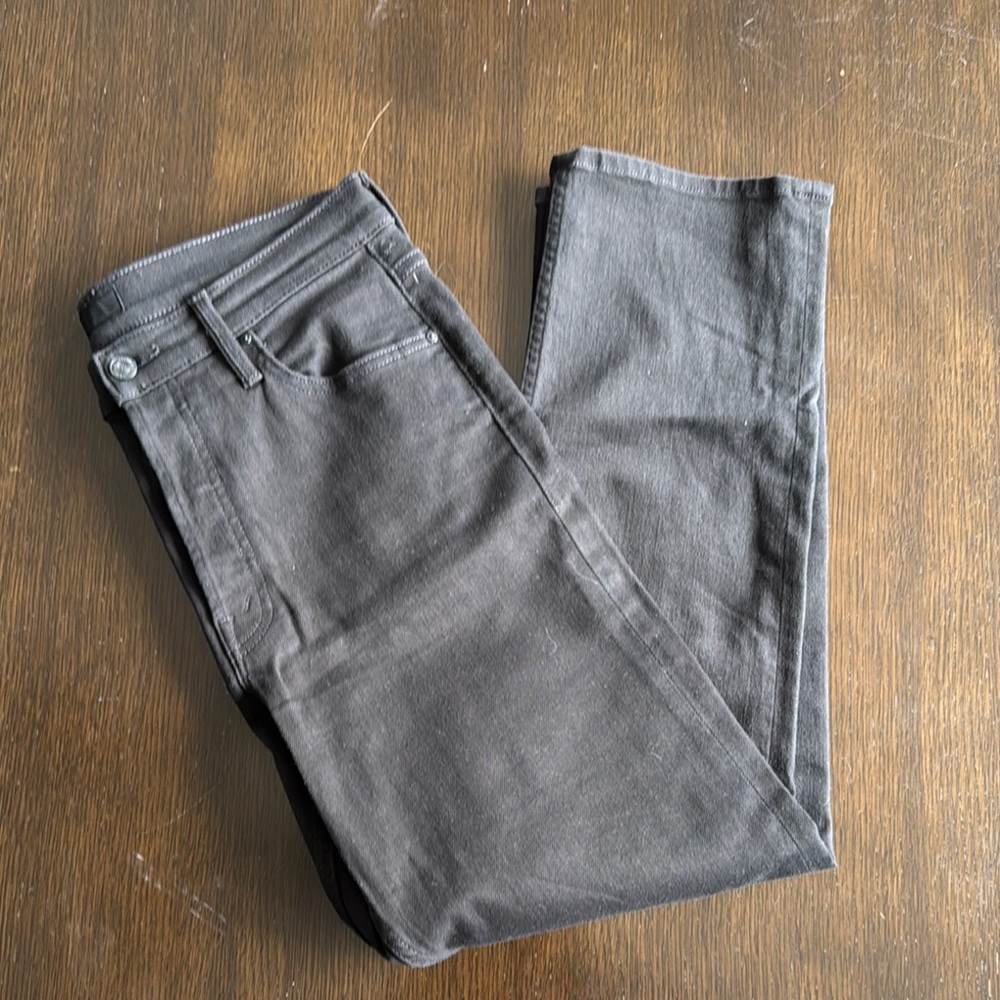 MOTHER Black Straight Leg Jeans